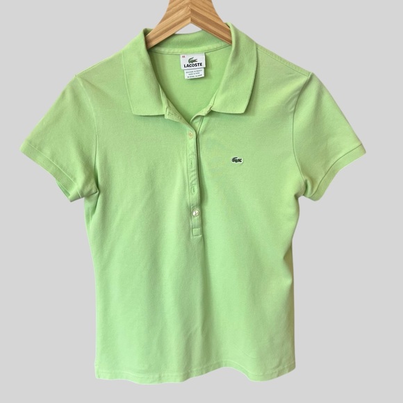 Lacoste Tops - Lacoste Womens Key Lime Green 5 Button Polo Shirt.